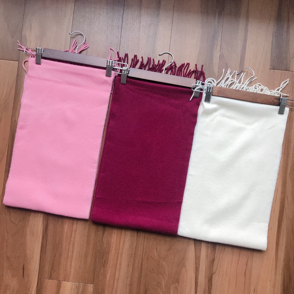 Uniqlo Cashmere Scarf $25 for Baby Pink & Wine Red